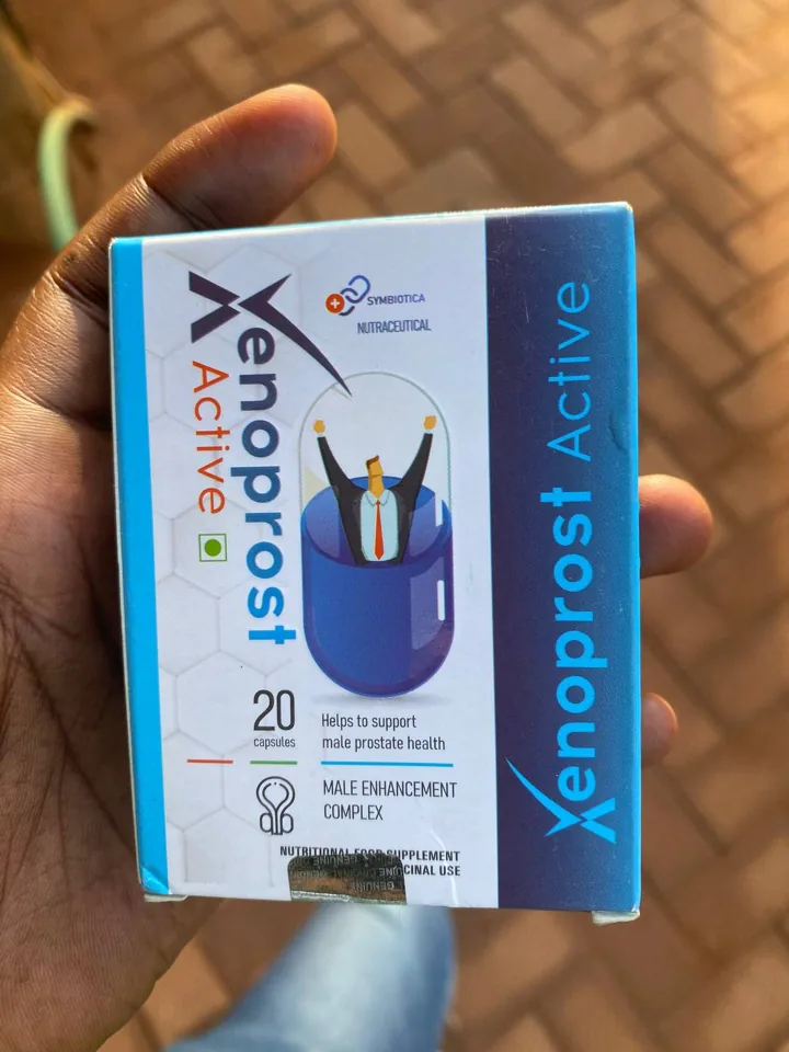Front panel of the Xenoprost Active box held up close